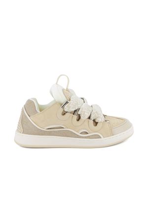 sneackers in pelle e poliestere beige LANVIN KIDS | N30329P82